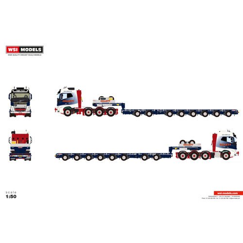 WSI WSI Volvo FH5 Glob. 8x4 with 6-axle MANOOVR + 2-axle dolly COLLETT WSI WSI Volvo FH5 Glob. 8x4 with 6-axle MANOOVR + 2-axle dolly COLLETT