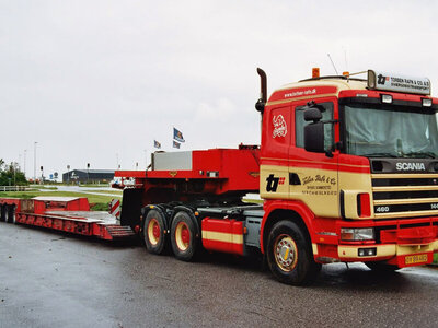 WSI WSI Scania 4-serie flat roof 6x4 + 4-axle euro low loader TORBEN RAFN
