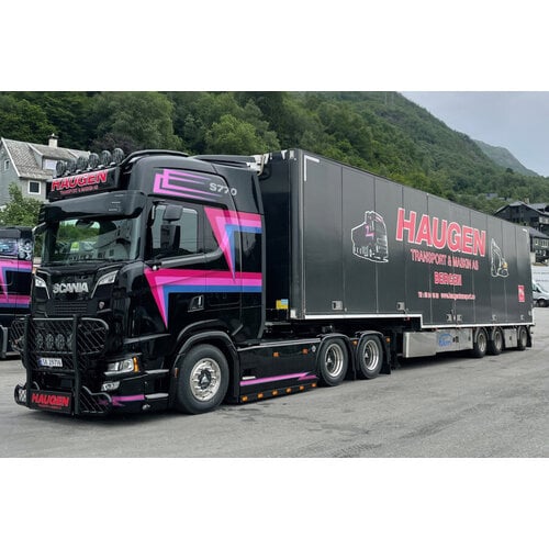 WSI WSI Scania S Highline 6x4 + 3-axle semi box trailer HAUGEN