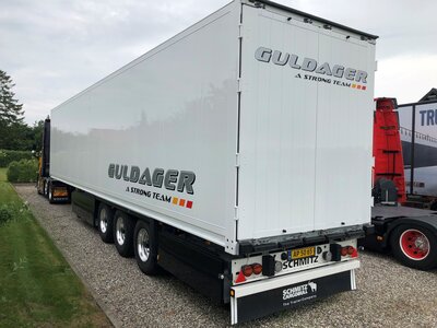 Tekno Tekno Volvo FH04 Globetrotter XL 6x2 met 3-assige kasten oplegger GULDAGER "DOLPHIN 2"