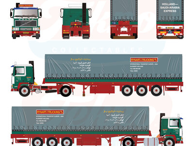 Tekno Tekno Volvo F10 4x2 trekker met 2-assige schuifzeilenoplegger RYNART