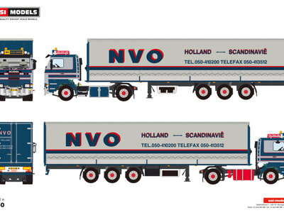 WSI WSI Scania 142M 4x2 met 3-as schuifzeilen oplegger B.W. SLIK TRANSPORT / NVO