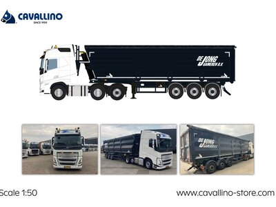 Cavallino Cavallino Volvo FH5 Glob. 6x2 met 3-as schroot kipper oplegger DE HOOP Wegtransport - DE JONG Gameren