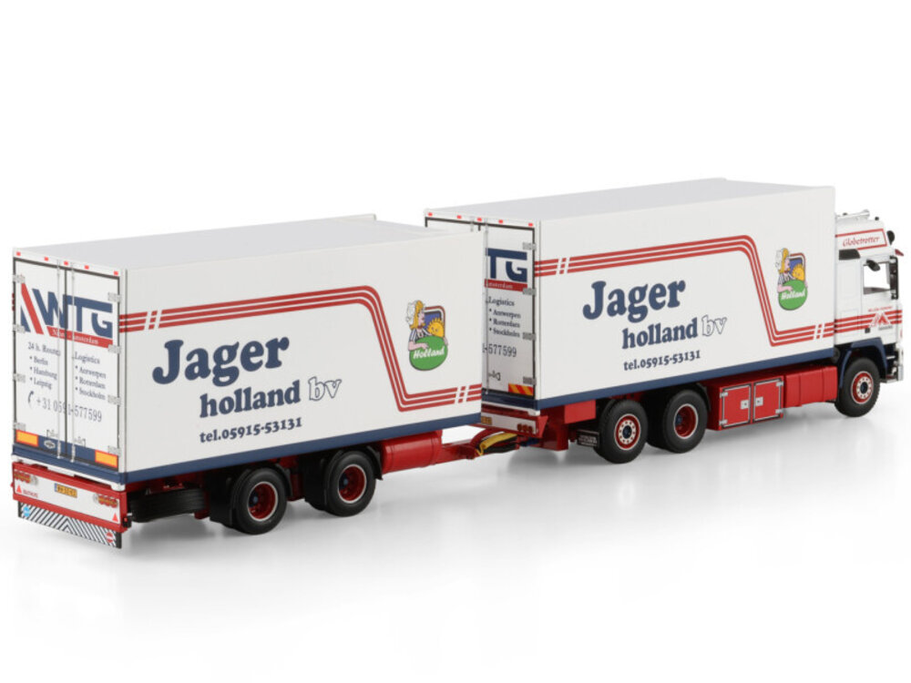 WSI WSI Volvo F12 Globetrotter rigid truck with 2 axle reefer trailer MELLEMA DE JAGER