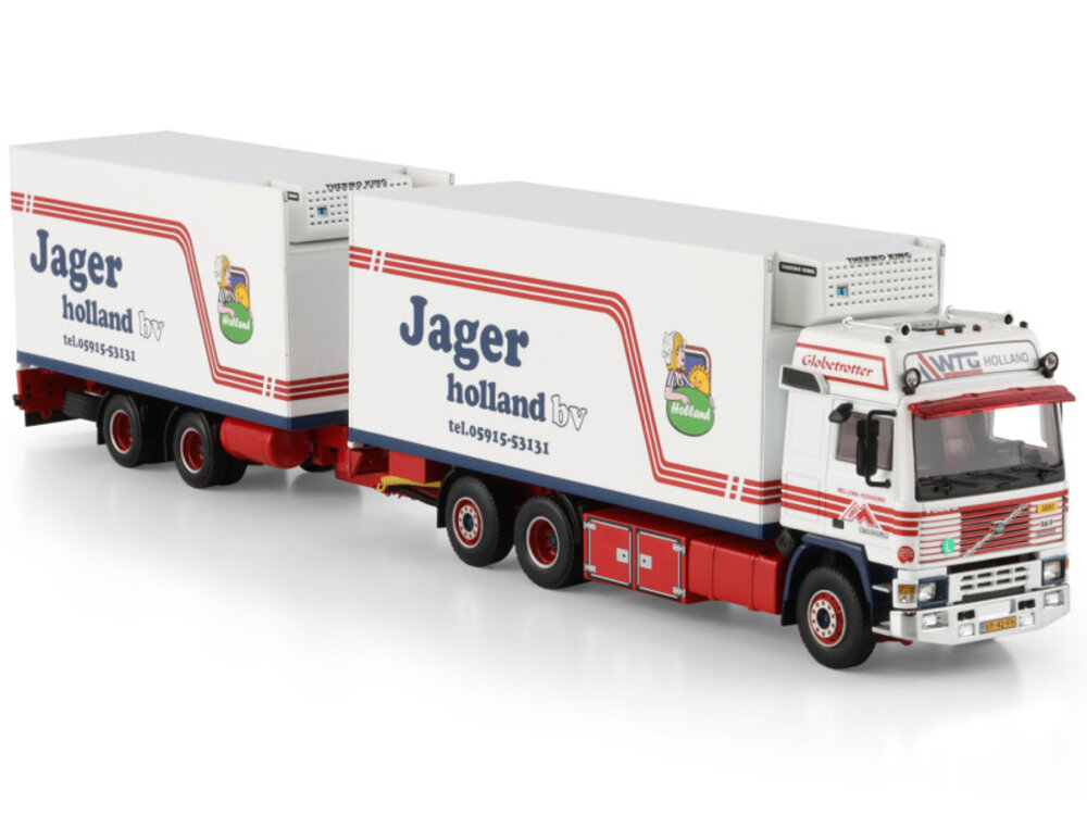 WSI WSI Volvo F12 Globetrotter rigid truck with 2 axle reefer trailer MELLEMA DE JAGER