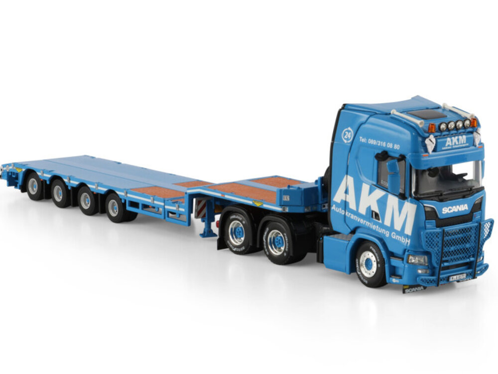 WSI WSI Scania S Highline 6x4 with 4-axle semi wheel  lowloader AKM