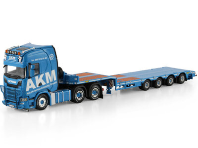 WSI WSI Scania S Highline 6x4 met 4-assige semi wheel dieplader AKM
