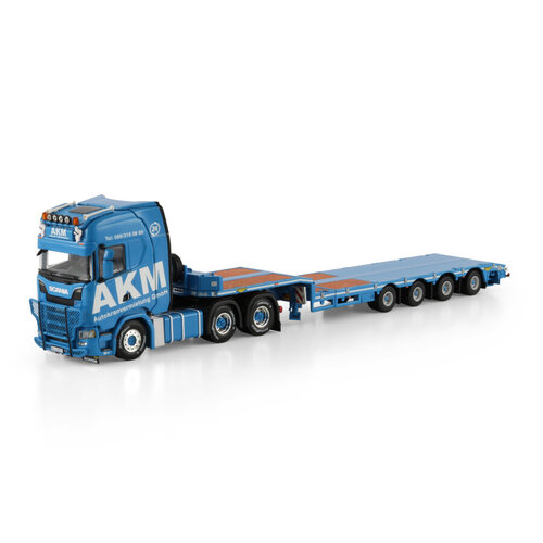 WSI WSI Scania S Highline 6x4 met 4-assige semi wheel dieplader AKM WSI WSI Scania S Highline 6x4 met 4-assige semi wheel dieplader AKM
