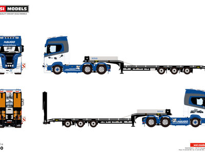 WSI WSI Scania S Highline 6x4 with 3-axle Semi- lowloader + ramps HAUGO SPESIALOPPDRAG