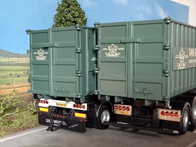 Tekno Tekno Scania next gen R580 Highline rigid truck with trailer hooklift VAN GRONINGEN