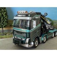 WSI Volvo FH4 Glob. 8x4 Flatbed truck with palfinger + jib TM HANSEN