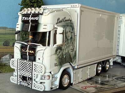 Tekno Tekno Scania Next Gen Highline rigid truck with 4-axle trailer TELHAUG "Last Country"