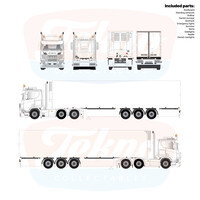Tekno Scania NGR Lowcab 6x2  with 3-axle reefer trailer Tractor kit