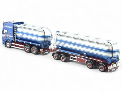 Tekno Tekno Scania 4-serie Topline  rigid truck with trailer Swedish silo combination LINGHEMS