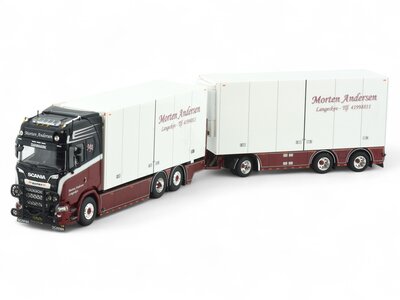 Tekno Tekno Scania S-Serie Nextgen Highline Rigid truck with 3-axle trailer MORTEN ANDERSEN