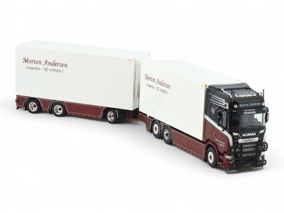 Tekno Tekno Scania S-Serie Nextgen Highline Rigid truck with 3-axle trailer MORTEN ANDERSEN
