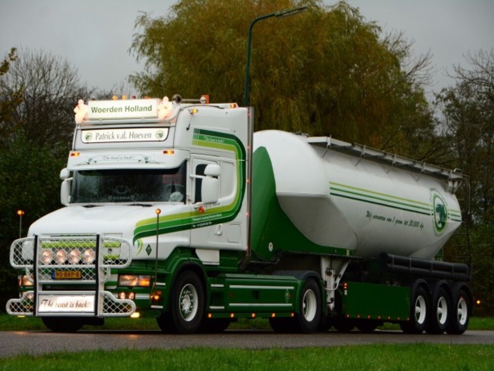 Tekno Tekno Scania 4-serie Torpedo Topline with 3-axle Feldbinder trailer PATRICK VAN DER HOEVEN