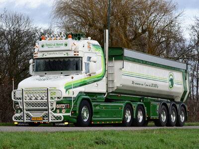 Tekno Tekno Scania Torpedo Highline with 3-axle tipper trailer PATRICK VD HOEVEN