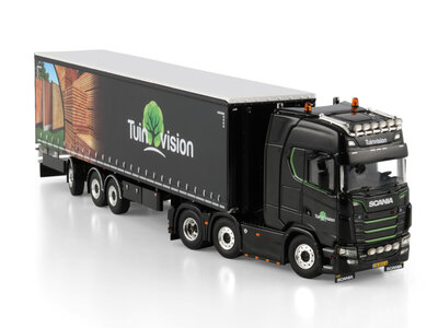 WSI WSI Scania S Highline 6x2 met 3-assige twin steer tridec schuifzeilen oplegger TUINVISION GROUP BV