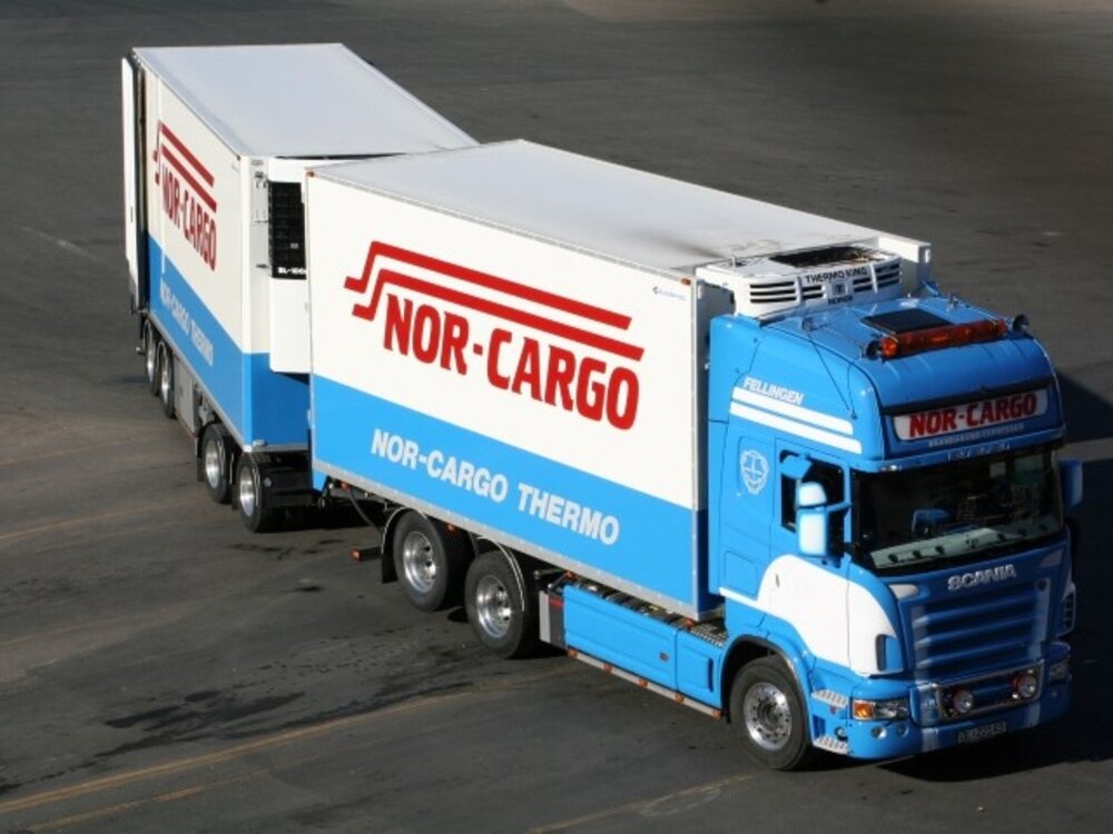 Tekno Tekno Scania R Topline Rigid truck with 4-axle trailer FELLINGEN NOR-CARGO