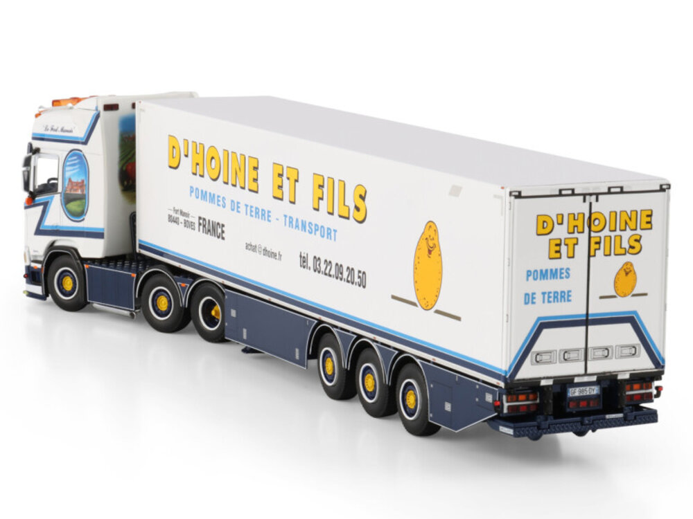WSI WSI Scania R Highline 6x2 met 3-assige twin steer koeloplegger D'HOINE