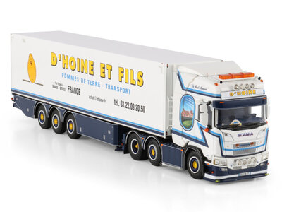 WSI WSI Scania R Highline 6x2 met 3-assige twin steer koeloplegger D'HOINE