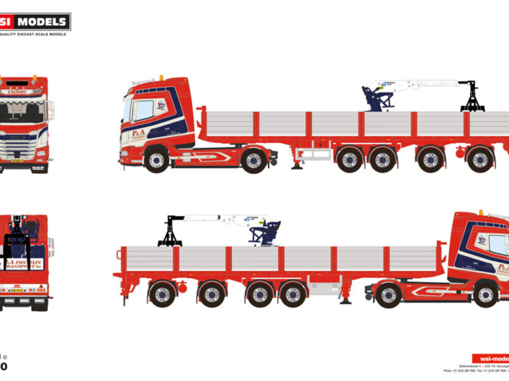 WSI WSI DAF XG 4x2  met 4-assige steen oplegger P&A FONTEIJN