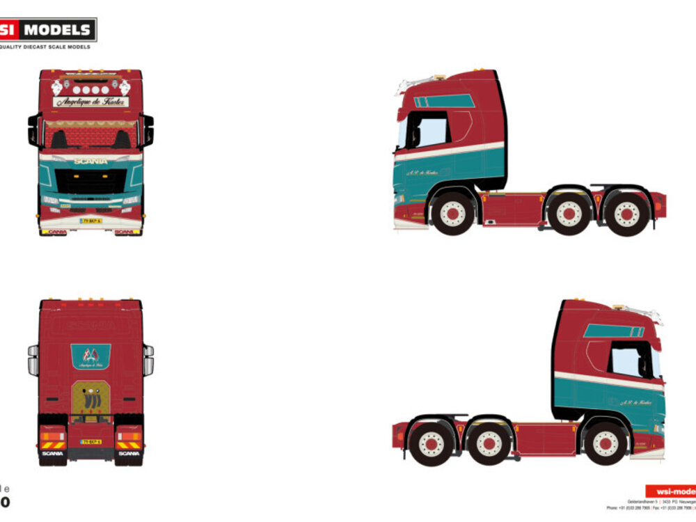 WSI WSI Scania R Highline 6x2 twin steer AP DE KRAKER