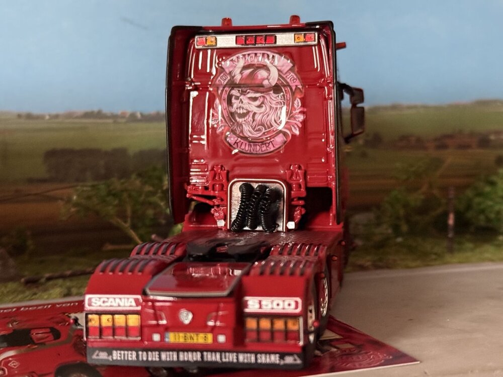 Tekno Tekno Scania Next Gen S500 Highline 6x2 met 40ft. koel container  WEEDA "VIKINGS"