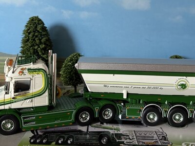 Tekno Tekno Scania Torpedo Highline with 3-axle tipper trailer PATRICK VD HOEVEN