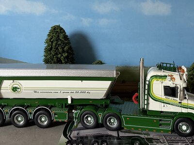 Tekno Tekno Scania Torpedo Highline with 3-axle tipper trailer PATRICK VD HOEVEN