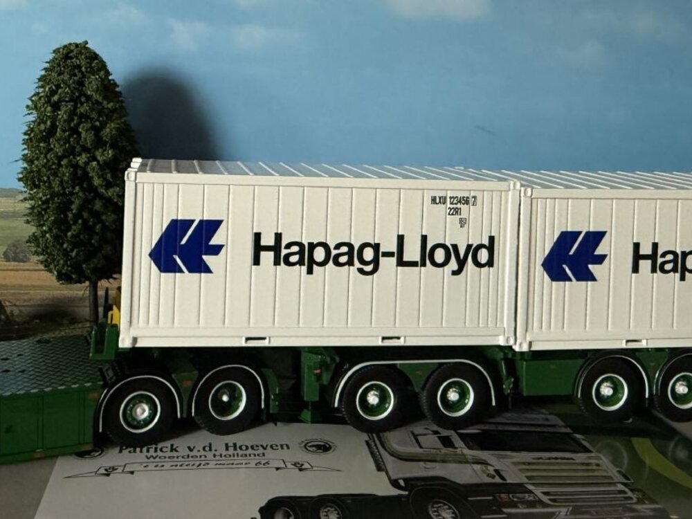 Tekno Tekno Scania R500 Topline met 5-assige D-tec oplegger met 2x20ft. koel containers PATRICK VAN DER HOEVEN