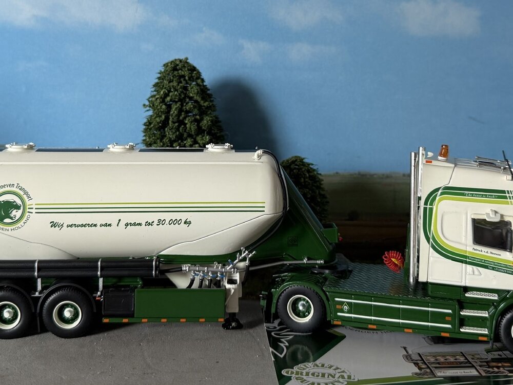 Tekno Tekno Scania 4-serie Torpedo Topline with 3-axle Feldbinder trailer PATRICK VAN DER HOEVEN
