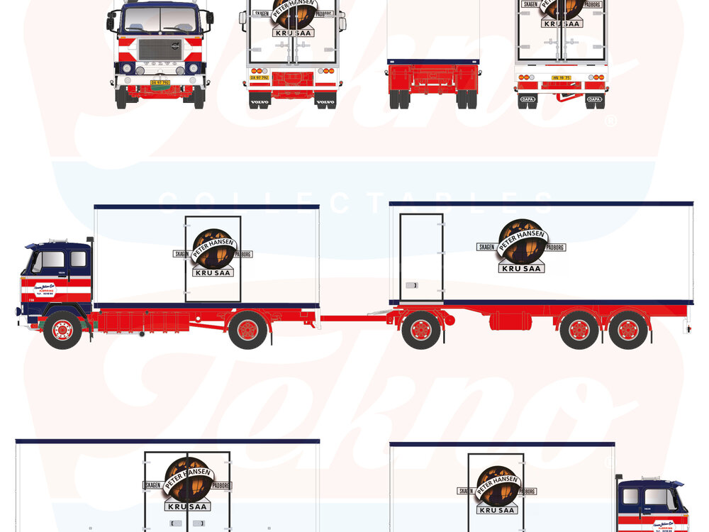 Tekno Tekno Volvo F88 2-axle riged truck with 3-axle trailer BJARNE NIELSEN