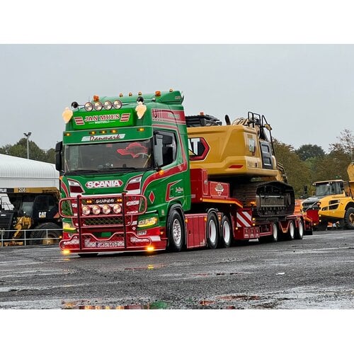 Tekno Tekno Scania NGR660 V8 6x2 met 3-assige wielkuip semi-dieplader JAN MUES Tekno Tekno Scania NGR660 V8 6x2 met 3-assige wielkuip semi-dieplader JAN MUES