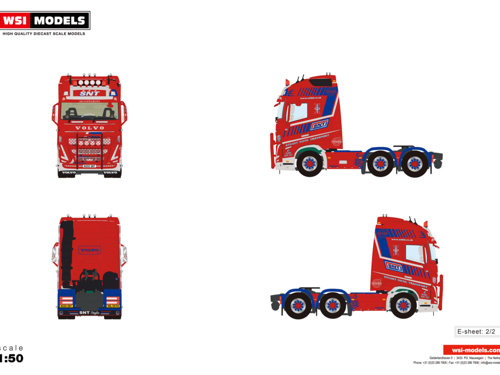 WSI WSI Volvo FH5 6x2 midlift & Scania S Lowline 6x2 tag axle Tractor set Stuart Nicol Transport SNT Scotland