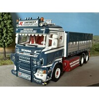 WSI Scania R5 Flat roof riged truck 6x2 with hooklift system + 15M3 container ANFINEST