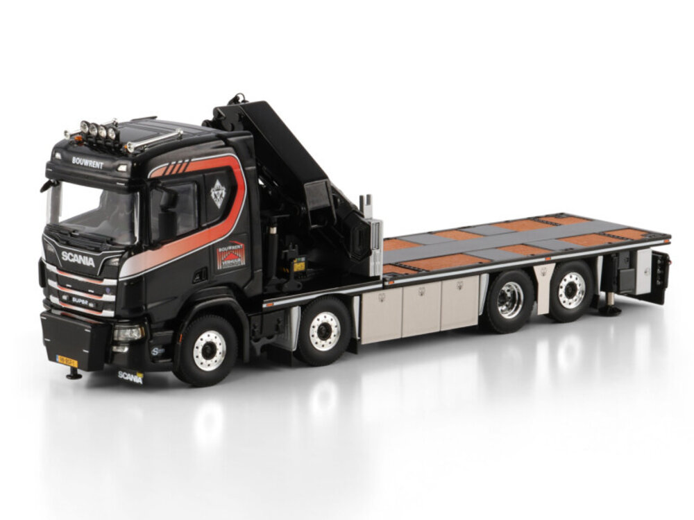 WSI WSI Scania R Normal  8x2 flatbed truck with palfinger PK 78002 SH + jib BOUWRENT