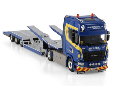 WSI WSI Scania S Highline 4x2 with 3-axle Truck transporter JB BILBÄRNING