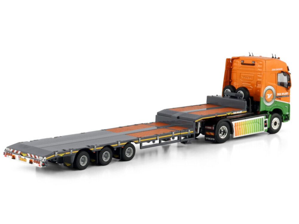 WSI WSI Volvo FH5 Globetrotter electric 4x2 with 3-axle semi lowloader VAN DER VLIST