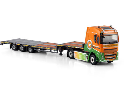WSI WSI Volvo FH5 Globetrotter electric 4x2 with 3-axle semi lowloader VAN DER VLIST