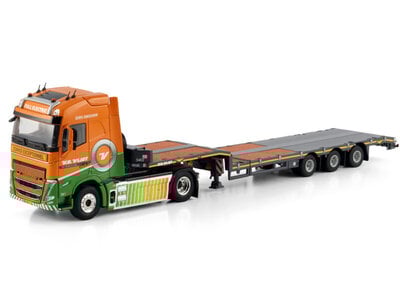 WSI WSI Volvo FH5 Globetrotter electric 4x2 with 3-axle semi lowloader VAN DER VLIST