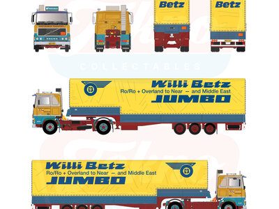 Tekno Tekno Volvo F12 with classic 3-axle tilt trailer WINTERSWIJK TRANSPORT / WILLY BETZ