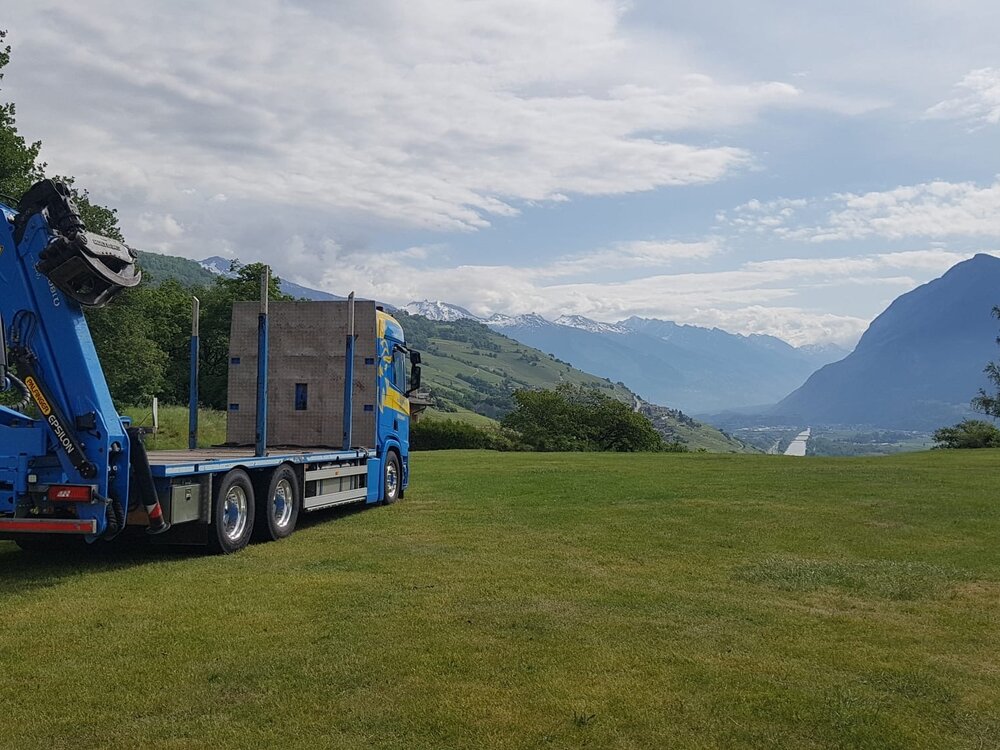 Tekno Tekno Scania R500 motorwagen met 2-as aanhanger combinatie Bomentransporter MARTIN WITTWER