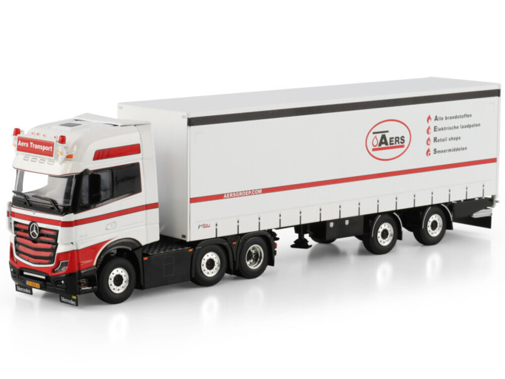 WSI WSI Mercedes- Benz Actros MP5 Giga Space 6x2 Twin Steer with 2-axle Box Trailer AERS TRANSPORT
