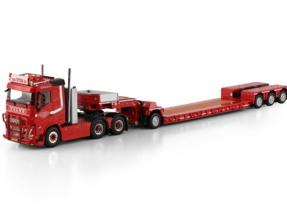 WSI WSI Volvo FH5 sleeper cab 6x4 with 4-axle low loader + 1-axle dolly LOONBEDRIJF VAN ETTEN