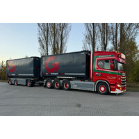 WSI Scania R Highline 8x4 with 7-axle riged truck + hooklift system RONNIE PETERSEN