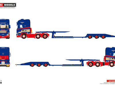 WSI WSI Scania streamline Topline 6x2 with 3-axle twin steer truck transporter TT TRUCK-TRANSPOTER