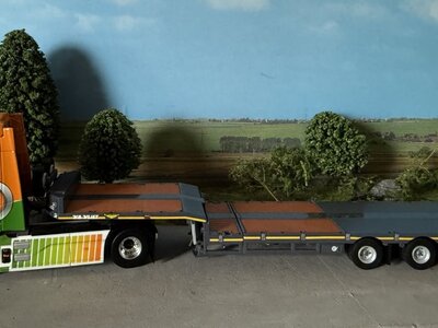 WSI WSI Volvo FH5 Globetrotter electric 4x2 with 3-axle semi lowloader VAN DER VLIST