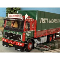 Tekno Volvo F12 motorwagen met 3-assige huif aanhanger VISTI JACOBSEN